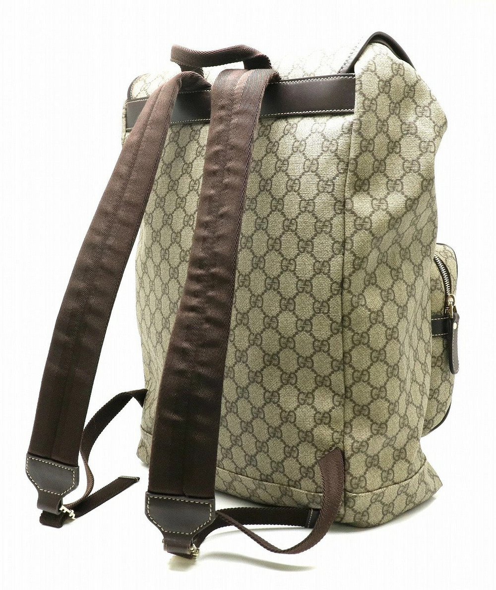 Gucci Plus Brown Rucksack Leather Beige Backpack GG Cream Tan Cream